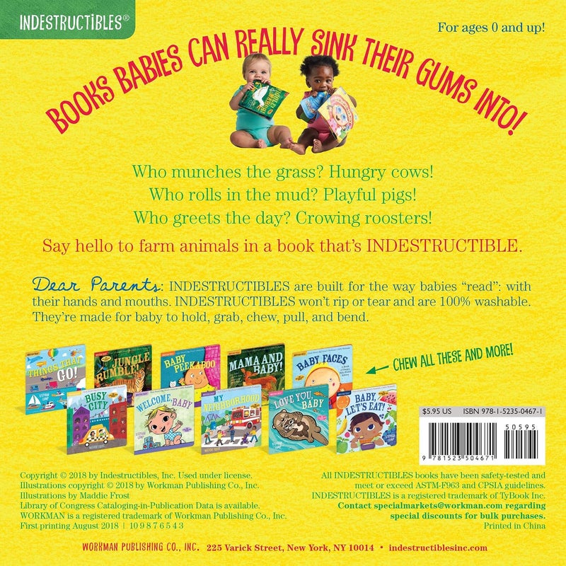 Workman Indestructibles: Hello, Farm!: Chew Proof · Rip Proof · Nontoxic · 100% Washable (Book for Babies, Newborn Books, Safe to Chew) - Image 2
