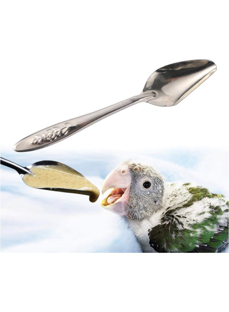 SOLDOUT 2 PCS Nestling Feeding Spoon Bird Parrot Feeding Spoon Stainless Steel Water Milk Powder Feeder Spoons Bird Supplies (Pack of 2)  - Image 3