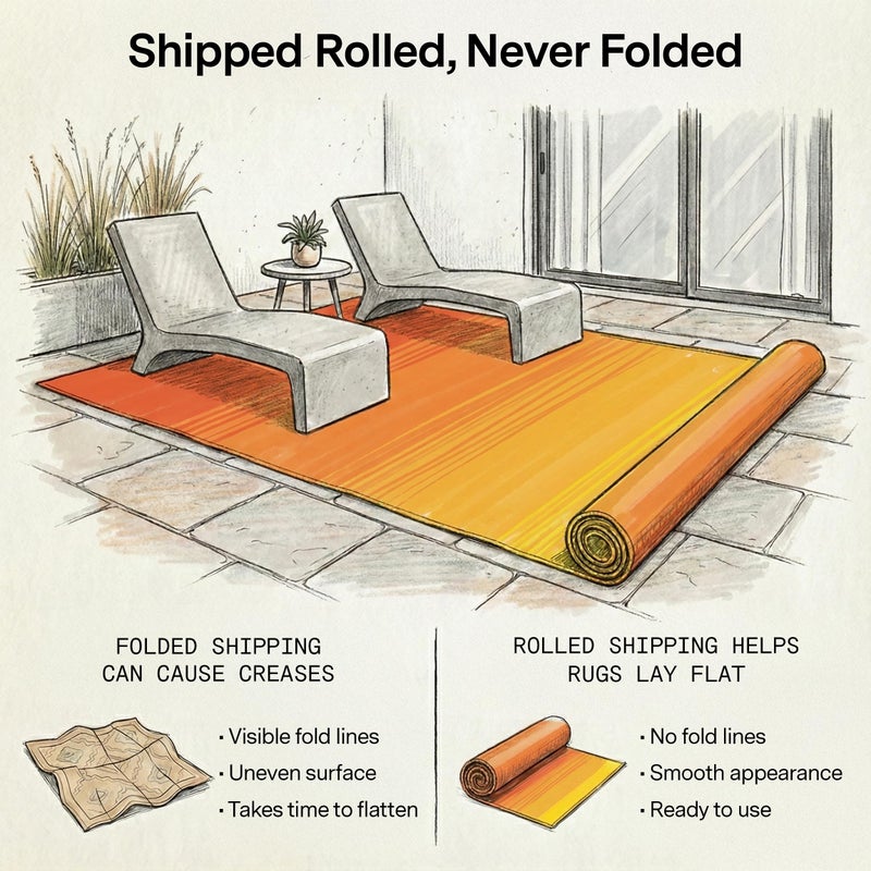 Fab Habitat Outdoor Rug - Waterproof, Fade Resistant, Crease-Free - Premium Recycled Plastic - Ombre - Patio, Deck, Porch, Balcony, Laundry Room - Big Sur - Sunset - 4 x 6 ft - Image 4