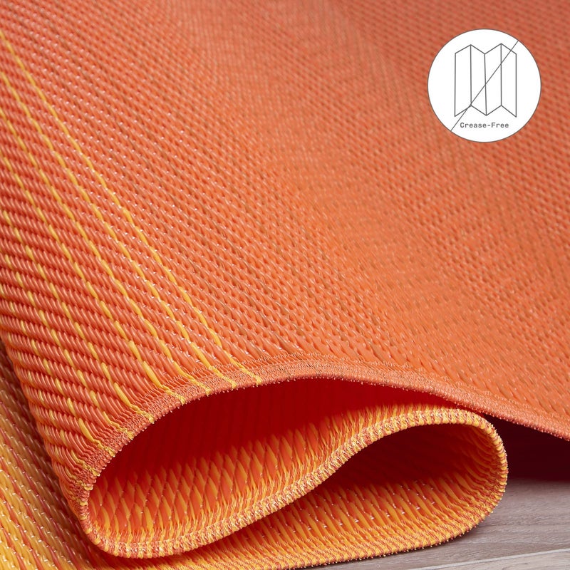 Fab Habitat Outdoor Rug - Waterproof, Fade Resistant, Crease-Free - Premium Recycled Plastic - Ombre - Patio, Deck, Porch, Balcony, Laundry Room - Big Sur - Sunset - 4 x 6 ft - Image 5