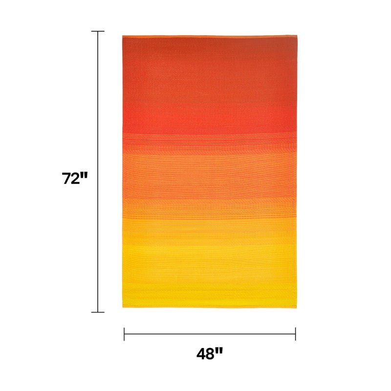 Fab Habitat Outdoor Rug - Waterproof, Fade Resistant, Crease-Free - Premium Recycled Plastic - Ombre - Patio, Deck, Porch, Balcony, Laundry Room - Big Sur - Sunset - 4 x 6 ft - Image 2
