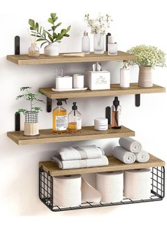 MarlaMall Floating Shelves Wall Mounted  Wood Display Storage Wall Shelves for Living Room Bedroom Office Bathroom Kitchen Decoration  - Image 1