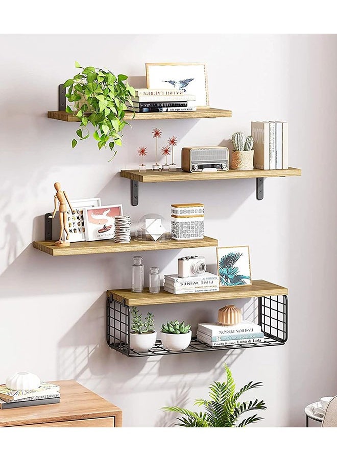 MarlaMall Floating Shelves Wall Mounted  Wood Display Storage Wall Shelves for Living Room Bedroom Office Bathroom Kitchen Decoration  - Image 2