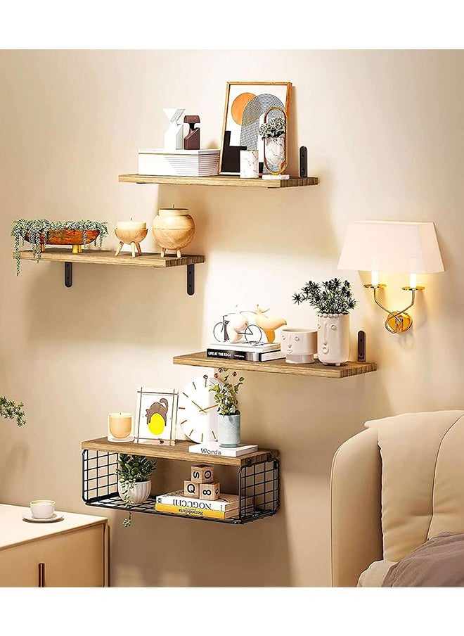 MarlaMall Floating Shelves Wall Mounted  Wood Display Storage Wall Shelves for Living Room Bedroom Office Bathroom Kitchen Decoration  - Image 3
