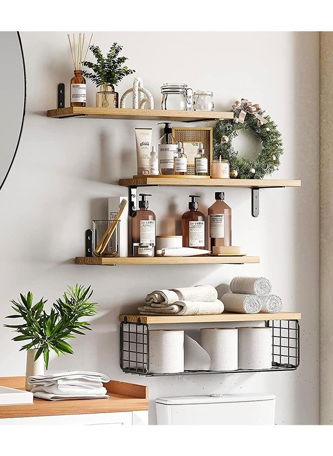 MarlaMall Floating Shelves Wall Mounted  Wood Display Storage Wall Shelves for Living Room Bedroom Office Bathroom Kitchen Decoration  - Image 4