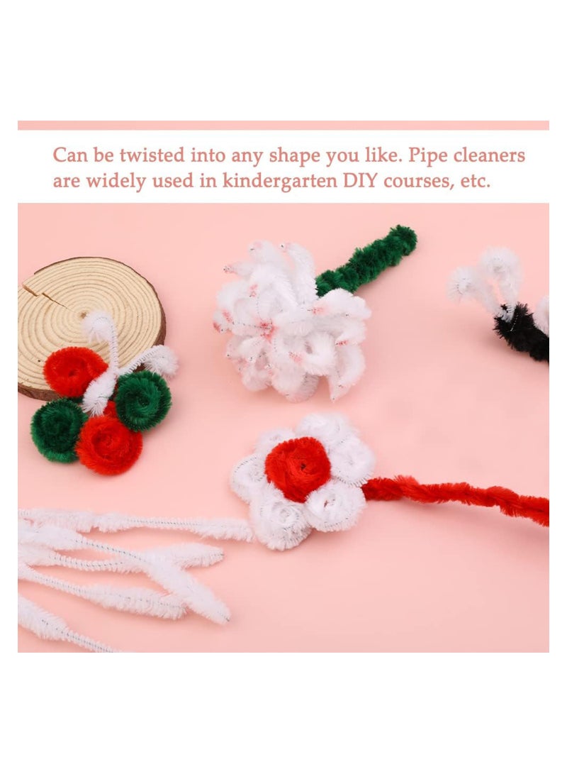 Excefore 200 PCS Pipe Cleaners Chenille Stem, Bump Chenille Stems Pipe Cleaner, White Pipe Cleaners Crafts Supplies for DIY Arts Crafts Decorations (White) - Image 5