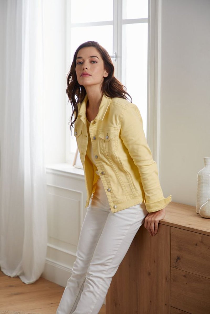 Tchibo Women Plain Denim Jacket, Yellow - Image 1