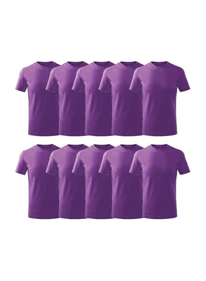 PRINTSHOP4ME 10 pcs Adult Round Neck Combed Men's T Shirt 190 GSM Pure Cotton Basic Colors  - Image 1