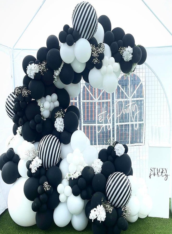 KHC-KHF Striped-Balloon Halloween-Balloons 12PCS 18in Black White Striped Foil Balloons Birthday Party Baby Shower Christmas Ceremony Decoration Supply - Image 2