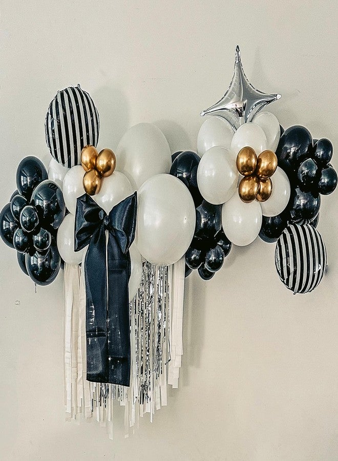 KHC-KHF Striped-Balloon Halloween-Balloons 12PCS 18in Black White Striped Foil Balloons Birthday Party Baby Shower Christmas Ceremony Decoration Supply - Image 5