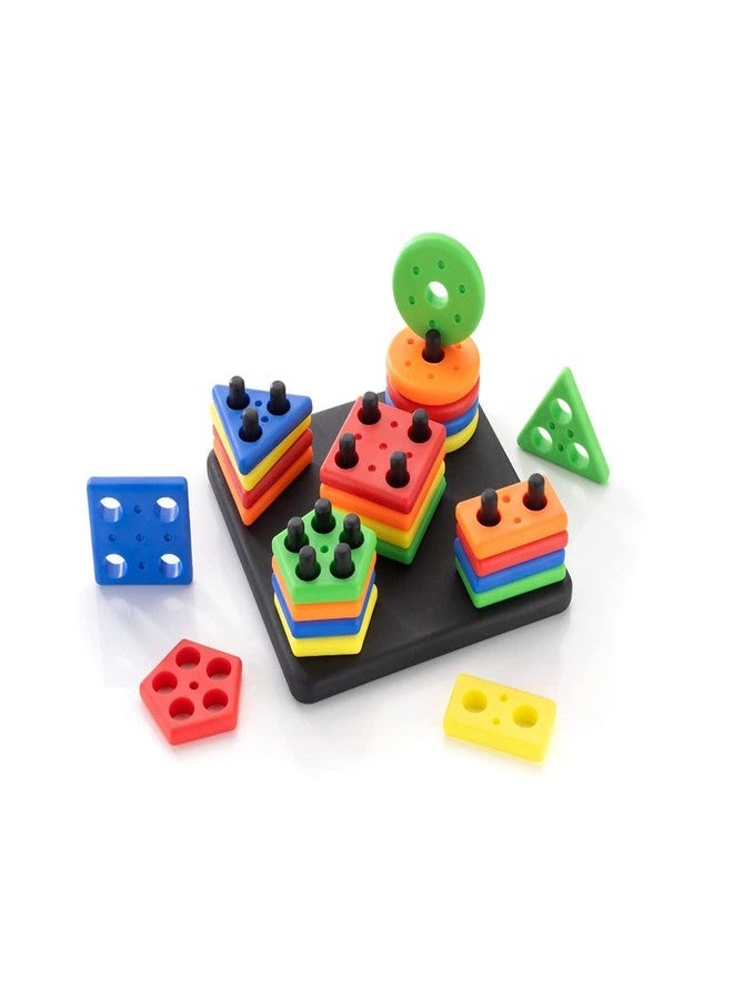 FOXIGON Shape Sorter Toy for Kids - Educational Activity Cube for Toddlers | Color Matching & Learning Toy - Best Gift for 1 2 3 Years Old (Square, Multicolor) - Image 1