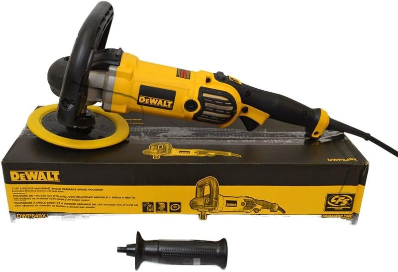 ديوالت آلة تلميع السيارات، 1250 واط، 180 مم، سرعة متغيرة، آلة تلميع شديدة التحمل لجميع أنواع التلميع، أصفر/أسود، DWP849X-B53، ضمان لمدة عام - Image 3