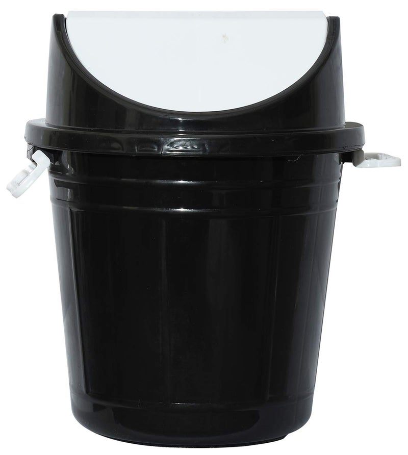 Kuber Industries Heart Home Plastic Swing Lid Garbage Waste Dustbin for Home, Office, Factory, 30 Liters, Large Size (Black) - HEART2311 - Image 5