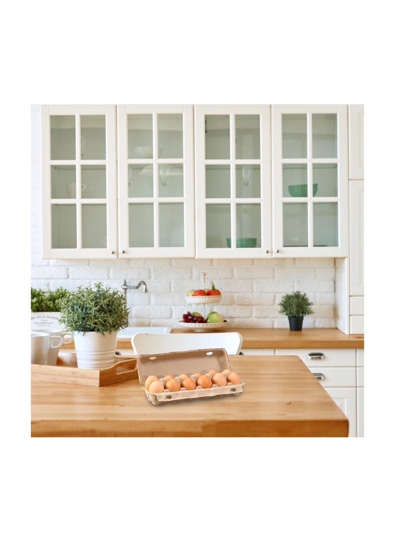 Generic - 20Pcs Egg Cartons Egg Storage Containers, Blank Natural Pulp Egg Cartons 12 Count for Chicken Eggs Reusable, Strong Sturdy Cardboard Material Egg Crate Bulk for Refrigerator - Image 1