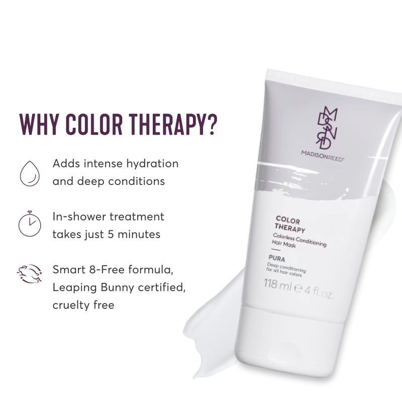 Madison Reed Color Therapy, Pura, Deep Conditioning Hair Mask & Restorative Treatment, Adds Intense Hydration, Keratin & Argan Oil, 4 Fl Oz (118 mL) - Image 2