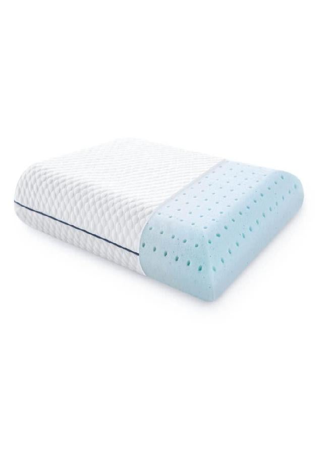 WEEKENDER Weekender Gel Memory Foam Pillow - Cooling & Ventilated - 1 Pack Standard Size - Premium Washable Cover White  - Image 2