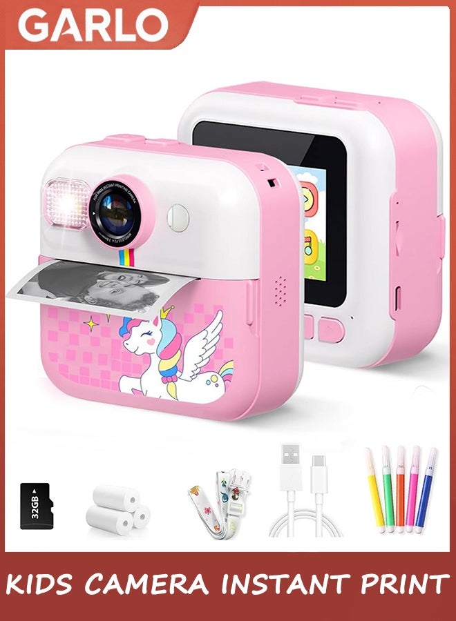 Garlo Kids Camera Instant Print, Camera for Kids with Printable Photos, Toddler Camera Toys for Children Ages 3-14, Digital Camera Birthday Gifts for Girls 4 5 6 7 8 9 10 11 12 13 Years Old (Pink) - Image 1