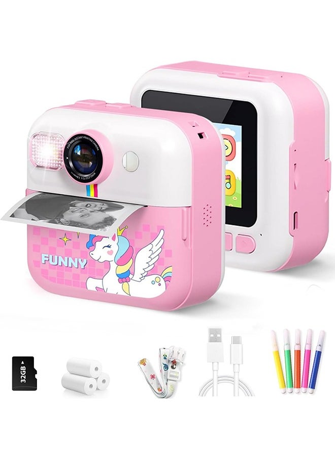 Garlo - Kids Camera Instant Print, Camera for Kids with Printable Photos, Toddler Camera Toys for Children Ages 3-14, Digital Camera Birthday Gifts for Girls 4 5 6 7 8 9 10 11 12 13 Years Old (Pink) - Image 1