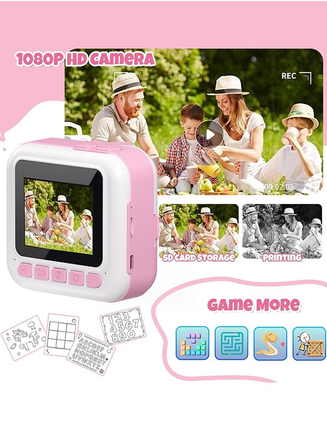 Garlo - Kids Camera Instant Print, Camera for Kids with Printable Photos, Toddler Camera Toys for Children Ages 3-14, Digital Camera Birthday Gifts for Girls 4 5 6 7 8 9 10 11 12 13 Years Old (Pink) - Image 1