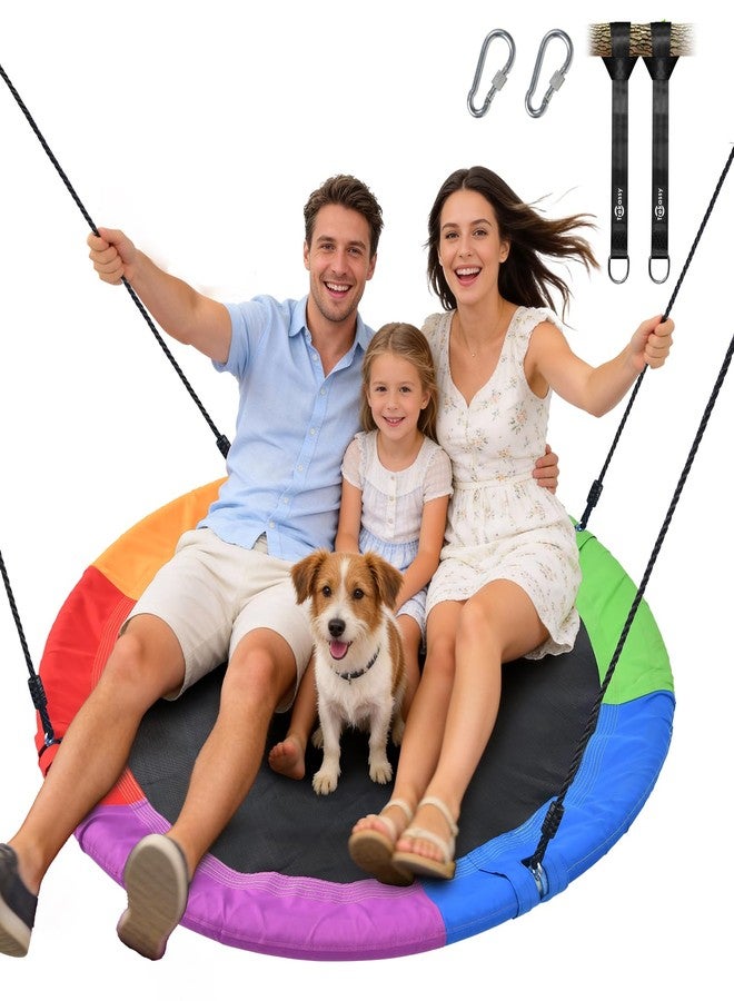 Trekassy 48 Inch Saucer Tree Swing, 700lbs Capacity Round Swing for Kids Adults Outdoor Backyard, 900D Oxford Waterproof with Adjustable Ropes - Image 1