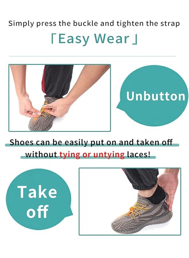 2 Pairs No Tie Elastic Shoe Laces for Adults Kids, Round Strong Lock Tieless Sneaker Laces, Adjustable Quick Strings - Image 2