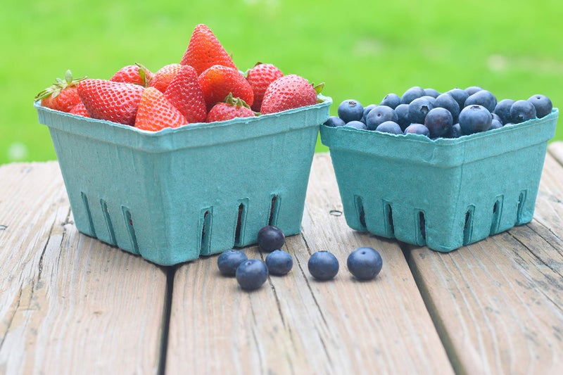 JA Kitchens Green Molded Pulp Fiber Berry/Produce Vented 1 Pint Basket (40 Pieces) - Image 3