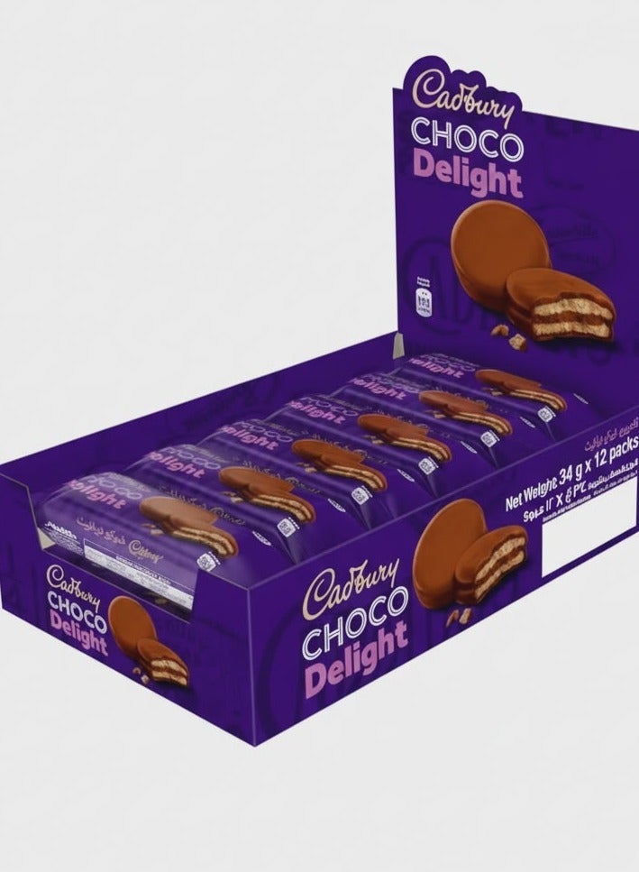 Cadbury Double Chocolate Delight Biscuits - 34g - Pack of 9 - Image 1