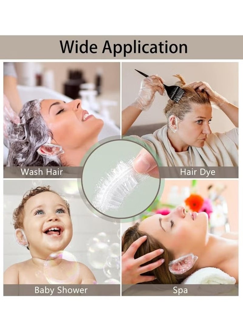 لوبوفان 100pcs الأذن يمكن التخلص منها يغطي حماة الأذن ، وأغطية أذن بلاستيكية مقاومة للماء لصبغ الشعر ، والاستحمام ، والسبا - Image 2