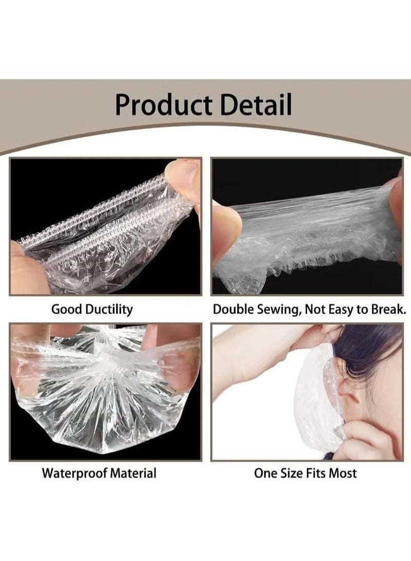 لوبوفان 100pcs الأذن يمكن التخلص منها يغطي حماة الأذن ، وأغطية أذن بلاستيكية مقاومة للماء لصبغ الشعر ، والاستحمام ، والسبا - Image 3