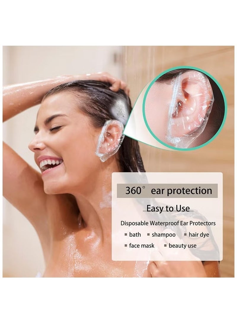 لوبوفان 100pcs الأذن يمكن التخلص منها يغطي حماة الأذن ، وأغطية أذن بلاستيكية مقاومة للماء لصبغ الشعر ، والاستحمام ، والسبا - Image 4