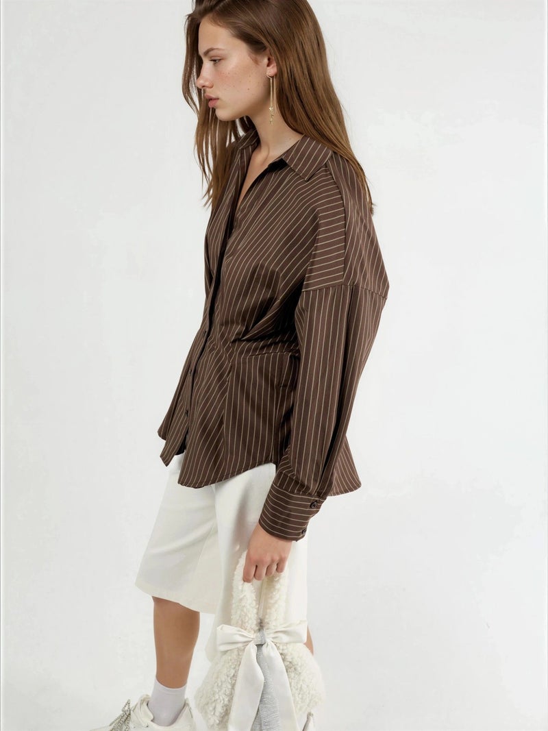 Qustyle QU STYLE Fitted Striped Shirt - Image 3