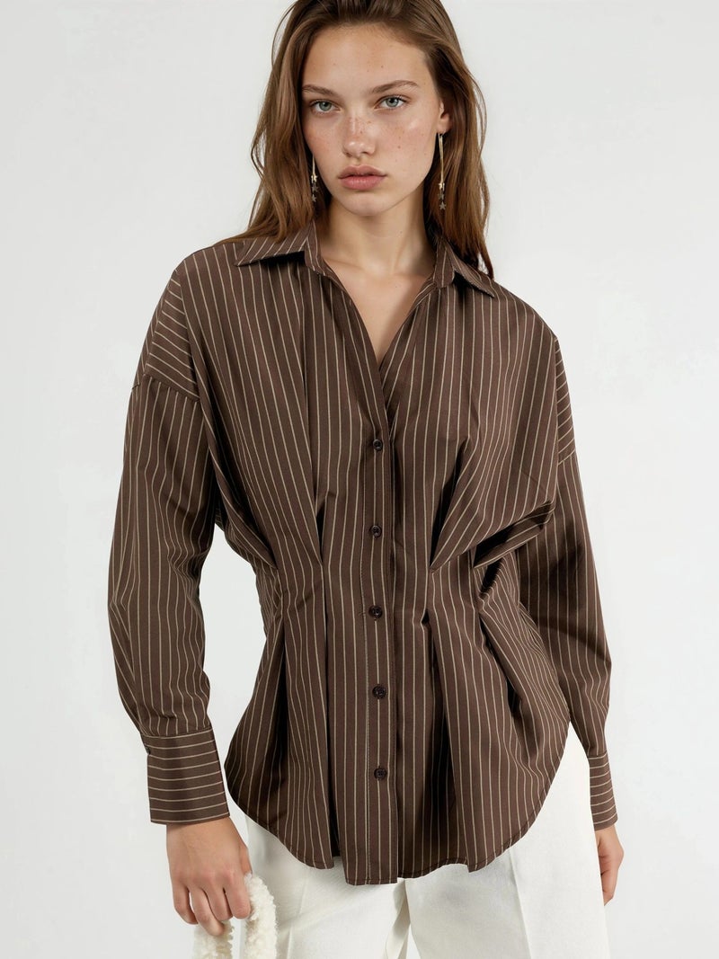 Qustyle QU STYLE Fitted Striped Shirt - Image 1