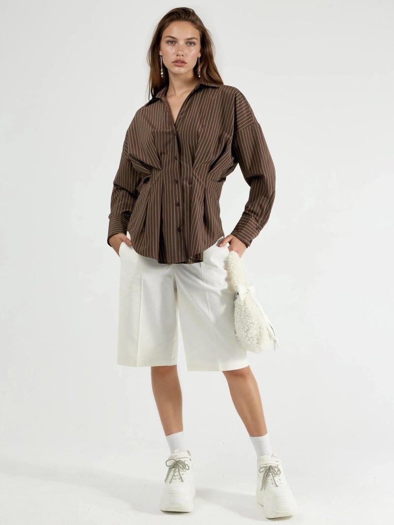 Qustyle QU STYLE Fitted Striped Shirt - Image 5