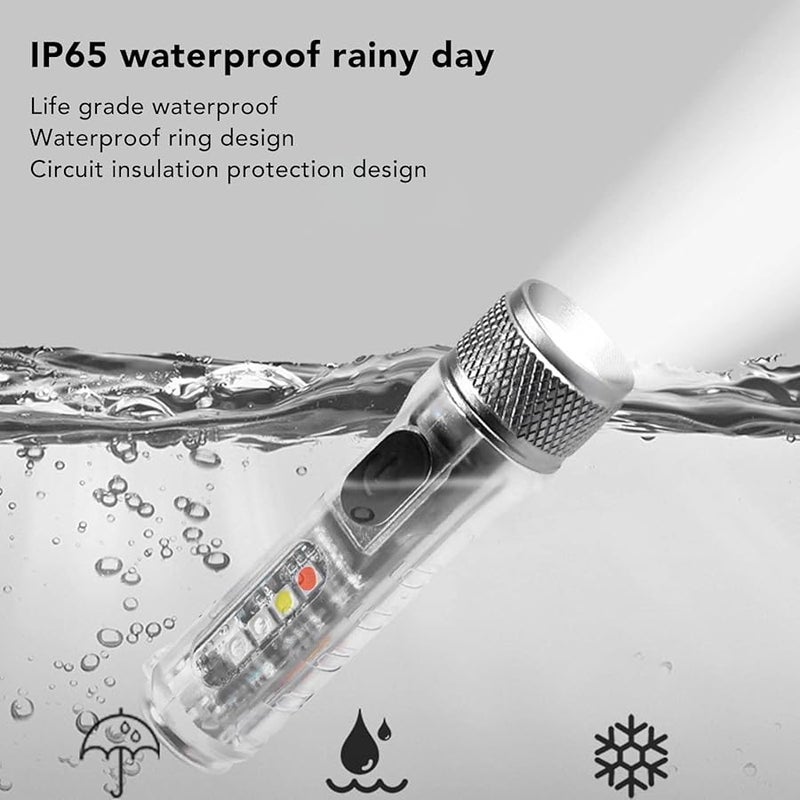 Yosoo USB Rechargeable Mini LED Flashlight Keychain Super Bright Stainless Steel Portable - Image 4