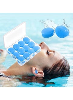 6 Pairs of Ear Plugs for Sleeping, Swimming, 32dB NRR Reusable Silicone Soft Moldable Noise Canceling Waterproof Sound Isolating Ear Plugs for Snoring, Work, Airplane Musician Blue