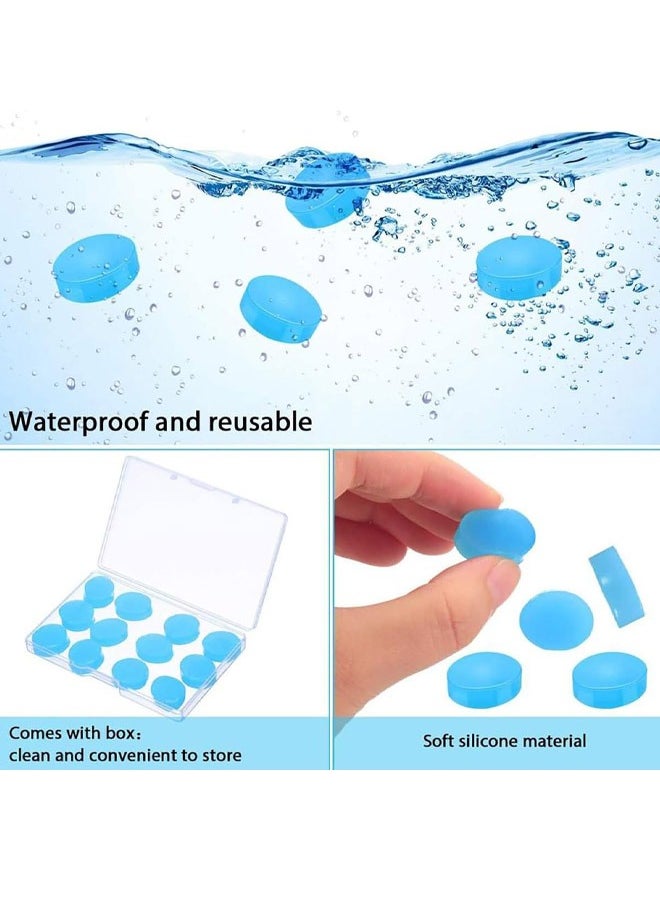Generic - 6 Pairs of Ear Plugs for Sleeping, Swimming, 32dB NRR Reusable Silicone Soft Moldable Noise Canceling Waterproof Sound Isolating Ear Plugs for Snoring, Work, Airplane Musician Blue - Image 1