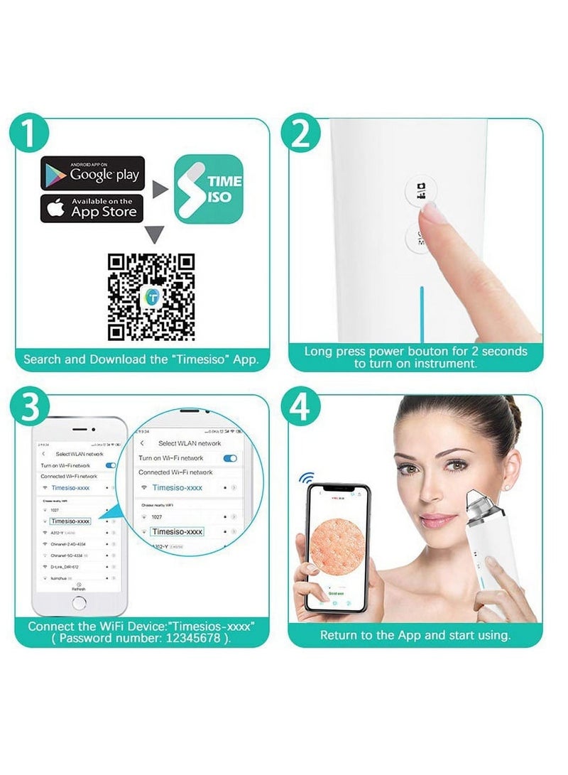 general Blackhead Remover Vacuum with Camera, Facial and Nose Pore Cleaner Pore Extractor Pimple Extractor,6 Probes Blackhead Vacuum Cleaners Kit Electric Acne Extractor, Skin Care Tool - Image 3