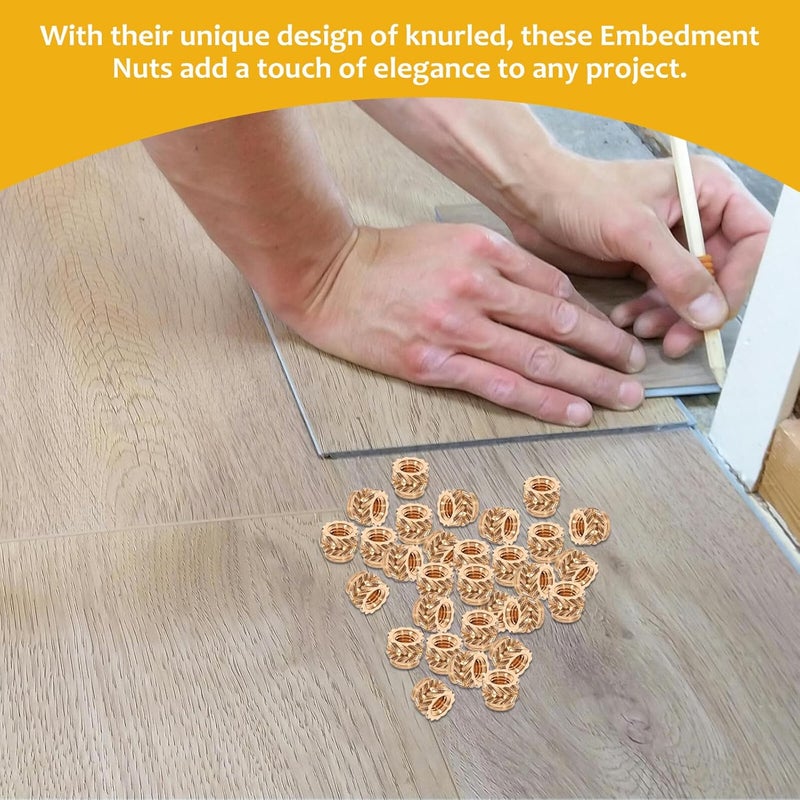120pcs M3 Copper Heat Set Thread Embedment Nuts Female Thread Knurled Insert for 3D Printer Parts Injection Molded Industrial Fasteners - Image 5