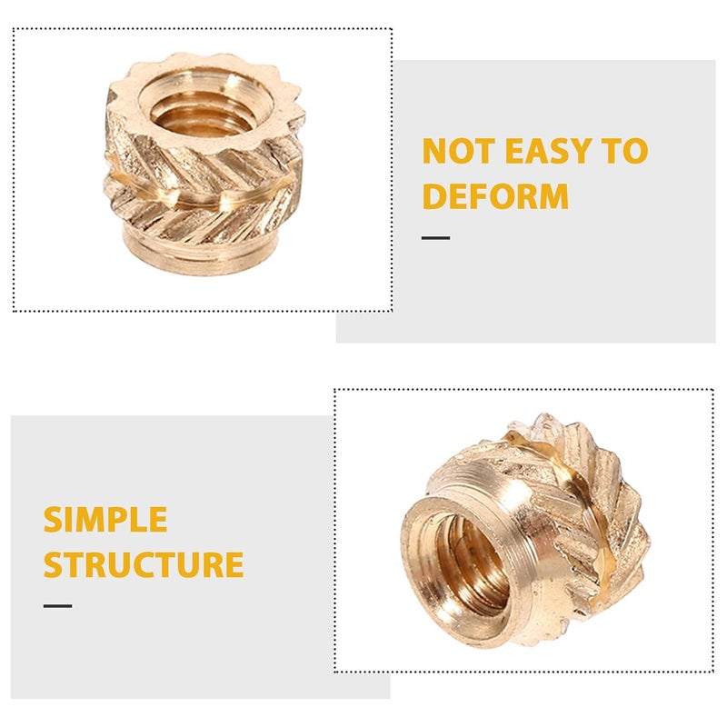 120pcs M3 Copper Heat Set Thread Embedment Nuts Female Thread Knurled Insert for 3D Printer Parts Injection Molded Industrial Fasteners - Image 3