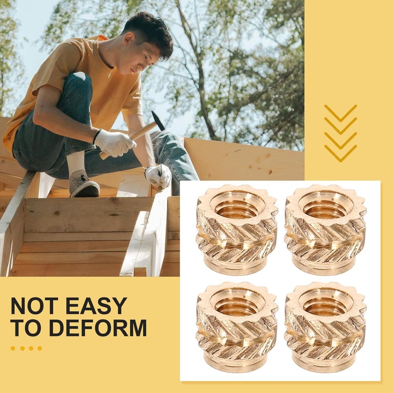 120pcs M3 Copper Heat Set Thread Embedment Nuts Female Thread Knurled Insert for 3D Printer Parts Injection Molded Industrial Fasteners - Image 4