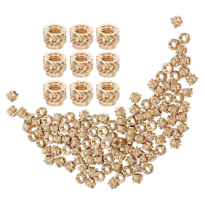 120pcs M3 Copper Heat Set Thread Embedment Nuts Female Thread Knurled Insert for 3D Printer Parts Injection Molded Industrial Fasteners - Image 1