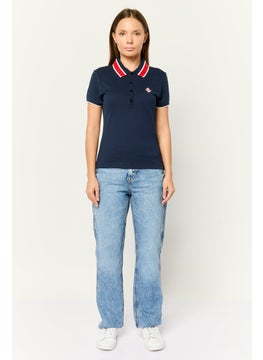 ESPRIT Women Spread Collar Polo Shirt, Navy  - Image 2