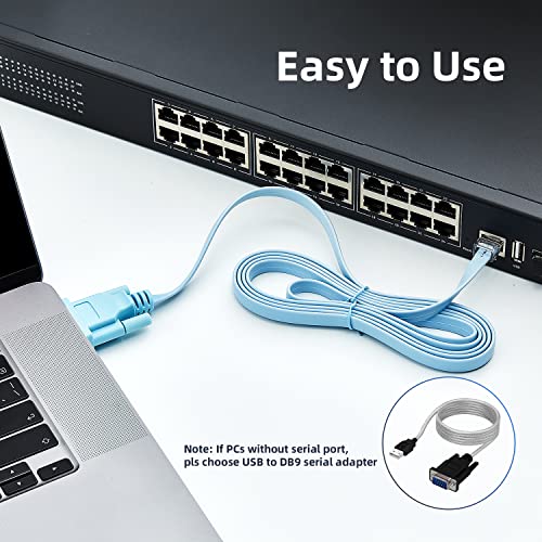 PhyinLan RJ45 to DB9 Console Cable, 1.8m/6ft RS232 to RJ45 Console Cables Serial Port Management Adapter Compatible with Cisco Router Switch - Image 3