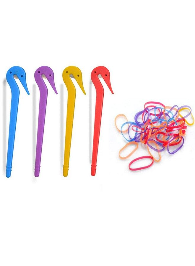 Lucktao 4Pcs Pony Pick Hair Elastic Band Cutter With 50Pcs Colored Rubber Hair Ties - Image 2