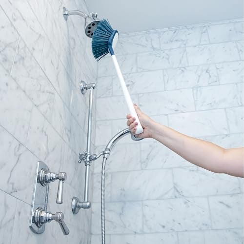 Unger EZ Reach Shower Tub and Tile Scrub Brush, Crevice Bathroom Cleaning Supplies, Non-Scratch Scrubber Tool for Showers, Fixtures, Bathtubs, Drains, Grout, and Marble - Image 4