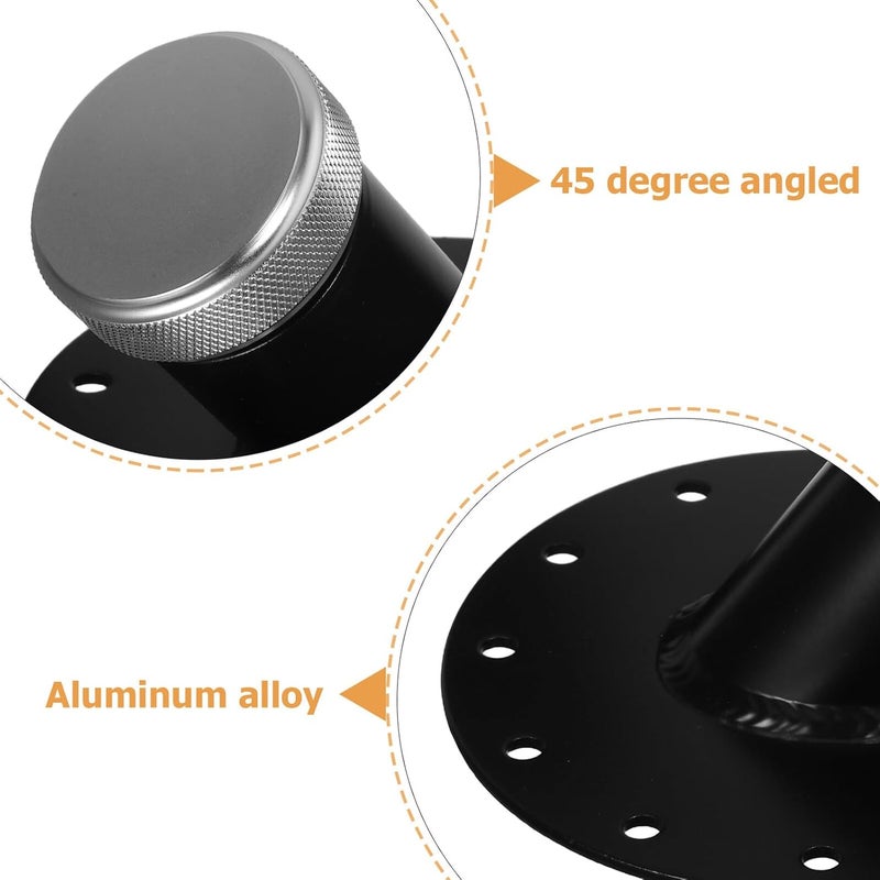 PRETYZOOM Universal Aluminum Alloy Gas Tank Cap with 12-hole Base, 45-degree Slant round Fill Neck Replacement Fuel Cap Cover for Cars and Trucks, Black Explosion-proof Automotive Fuel Tank - Image 3