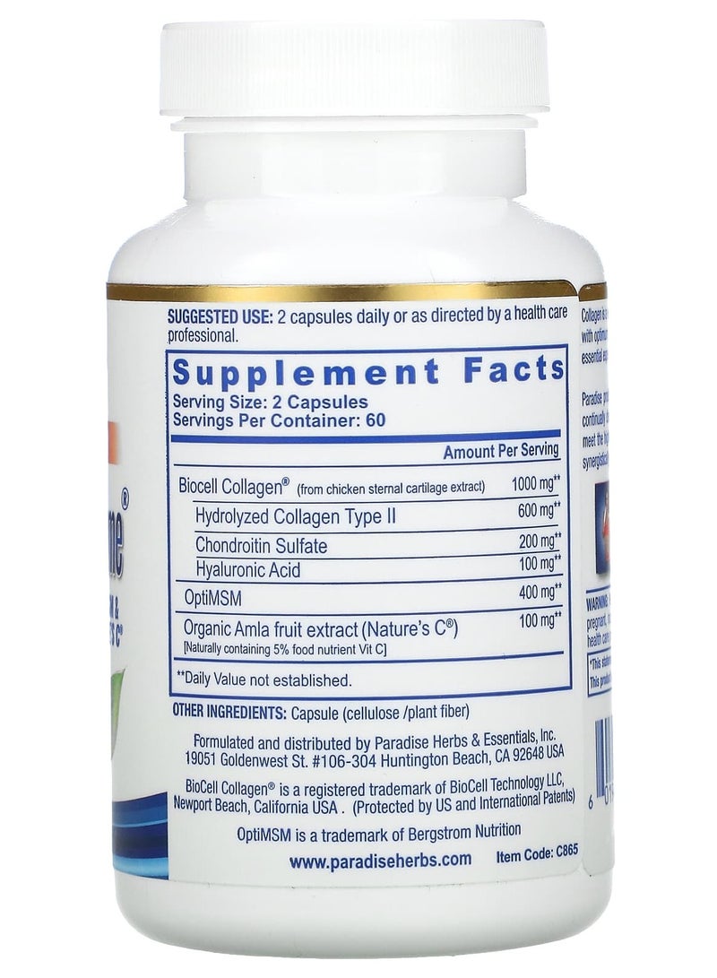 Paradise Herbs Collagen Extreme with BioCell Collagen OptiMSM & Nature's C 120 Capsules - Image 2