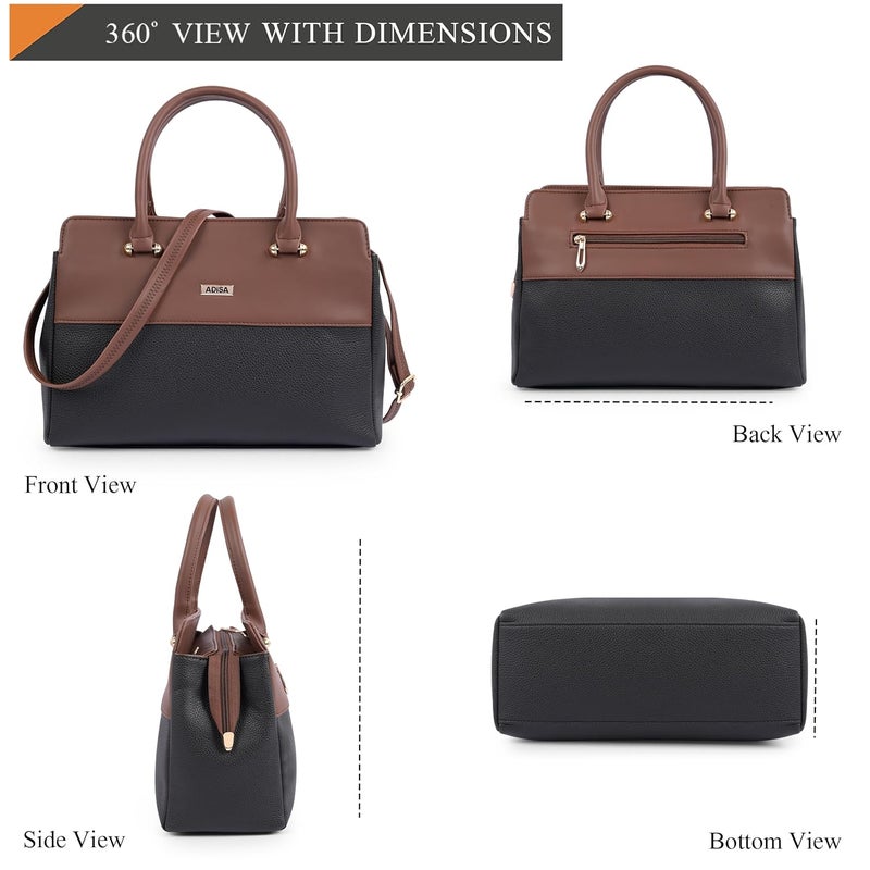 ADISA Color Block handbag shoulder bag satchel for women and girls with sling belt (AD4088) - Image 2