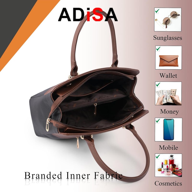 ADISA Color Block handbag shoulder bag satchel for women and girls with sling belt (AD4088) - Image 4