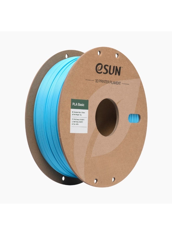 eSUN PLA خيوط أساسية 1.75 مم، خيوط طابعة ثلاثية الأبعاد PLA أساسية، دقة الأبعاد +/- 0.03 مم، 1 كجم بكرة (2.2 رطل) خيوط طباعة ثلاثية الأبعاد للطابعات ثلاثية الأبعاد، أزرق سماوي